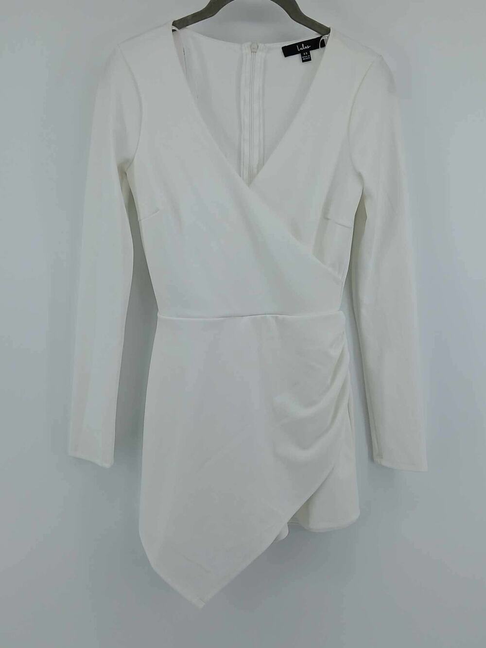 White romper, Lulus asymmetrical wrap style, long sleeve, size XS